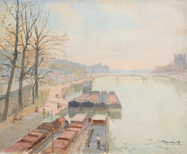 Image - Mykola Krychevsky: Seine in Paris (1958).